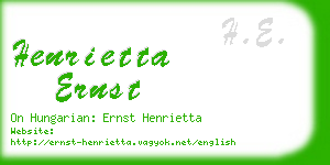 henrietta ernst business card